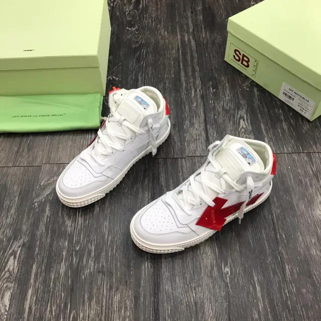 Off-White Zapatillas Lifestyle Rojo Diseño Industrial High-Top 8
