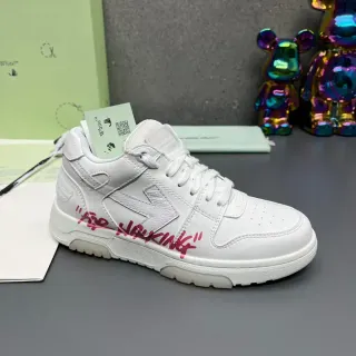 Off-White Rouge Low-Top Design Industriel Style de Vie Sneakers