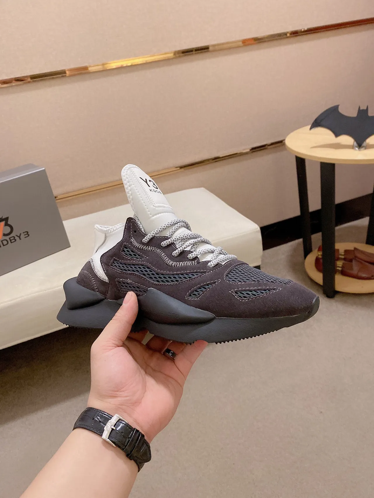 Off-White Runner Marron Blanc Noir Jaune Col à Zip Sneaker à grosses semelles 6
