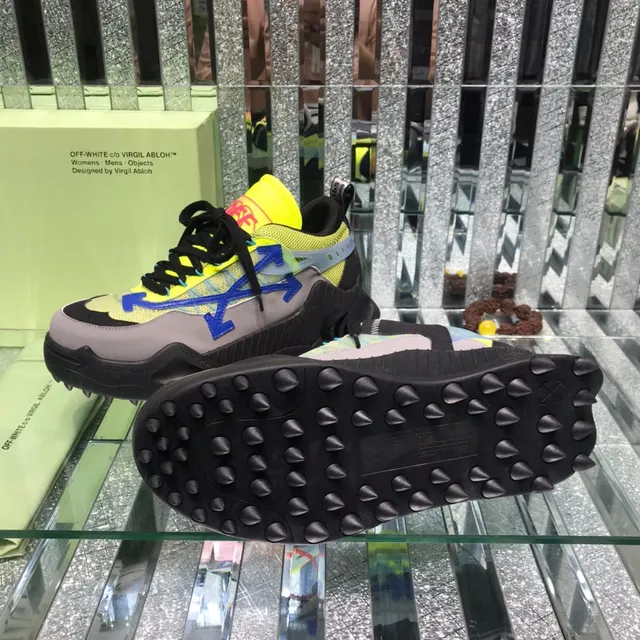 Off-White Jaune Bleu Semelle Sculptée Détail Zip-Tie Industriel Sneakers Chunky 2