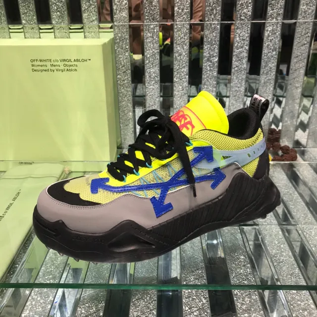 Off-White Jaune Bleu Semelle Sculptée Détail Zip-Tie Industriel Sneakers Chunky 4