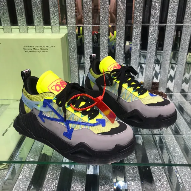 Off-White Jaune Bleu Semelle Sculptée Détail Zip-Tie Industriel Sneakers Chunky 6