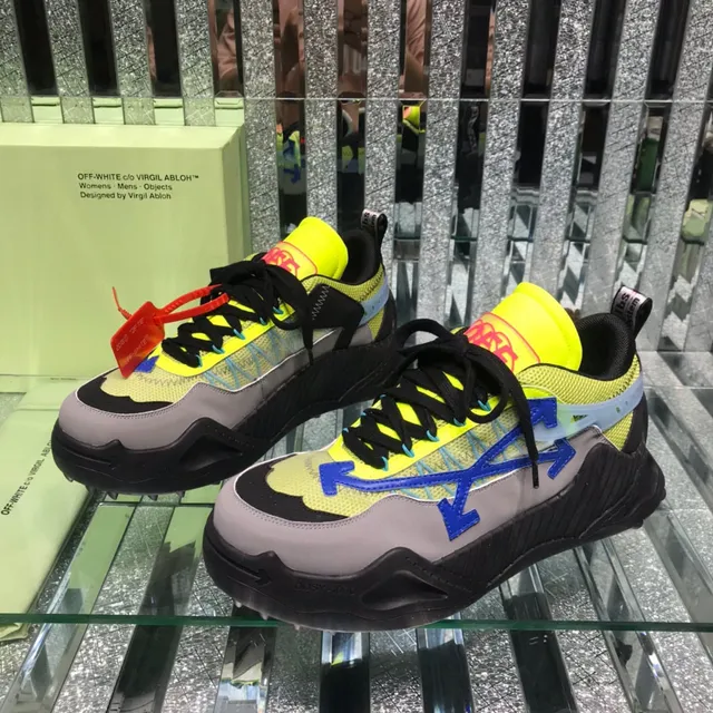 Off-White Jaune Bleu Semelle Sculptée Détail Zip-Tie Industriel Sneakers Chunky 8