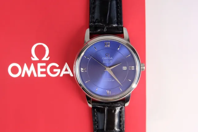 Omega De Ville Co-Axial Chronometer Blue Dial Mechanical Watch 4
