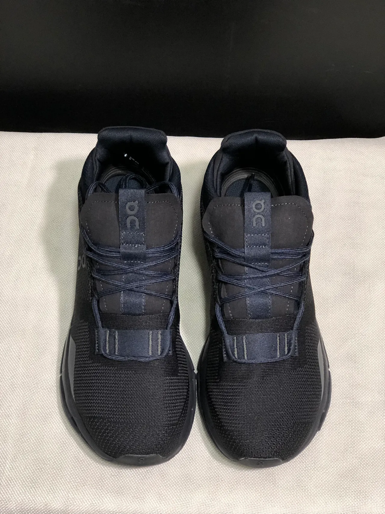 On Black Engineered Knit Upper Strap Closure System Sneakers 3