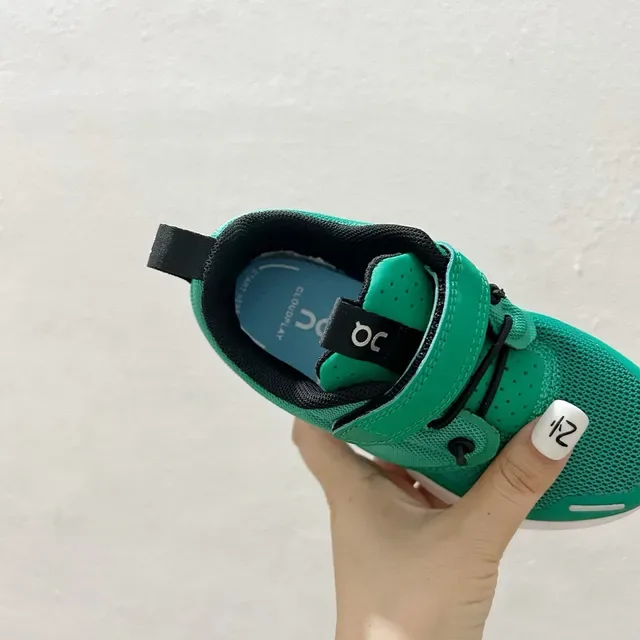 On Cloud Vert Jaune Sans lacets Double sangle Velcro Lifestyle Sneakers 15