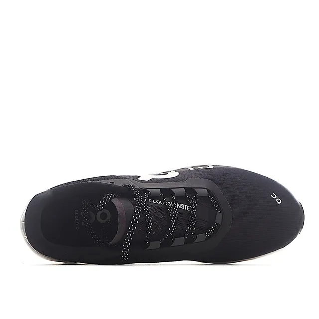 On Cloudmonster Zapatillas de correr negras y blancas 7