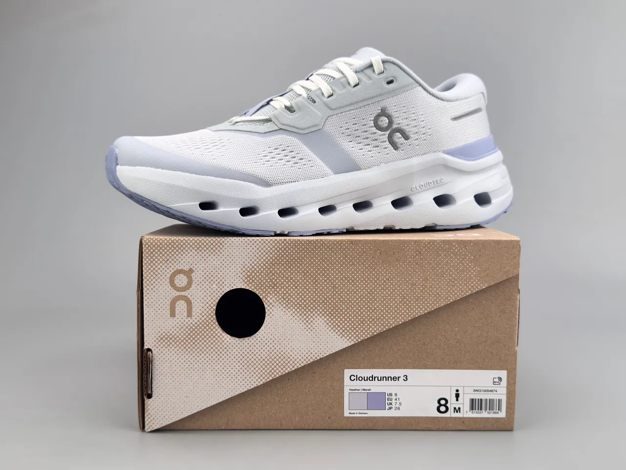 On Cloudmonster Tênis de corrida cinza claro e lavanda 6
