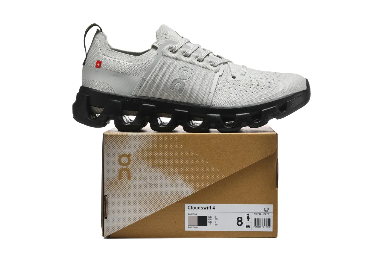 On Cloudmonster Light Gray Black Running Shoes 2