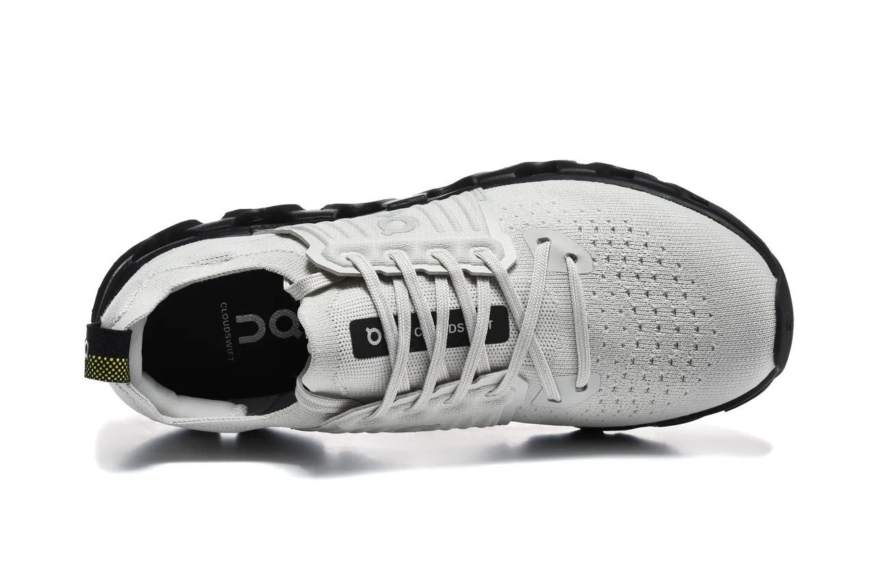On Cloudmonster Light Gray Black Running Shoes 3