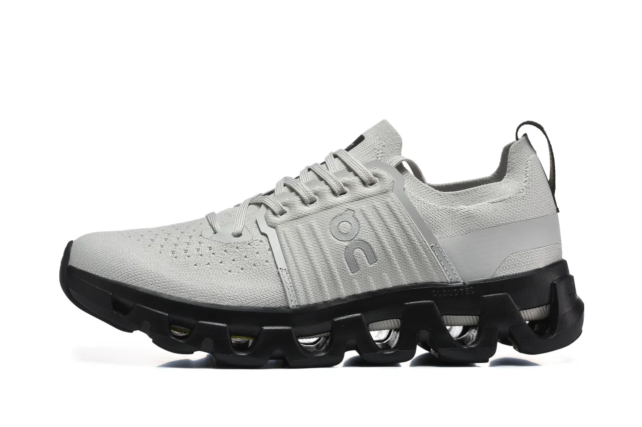 On Cloudmonster Light Gray Black Running Shoes 5