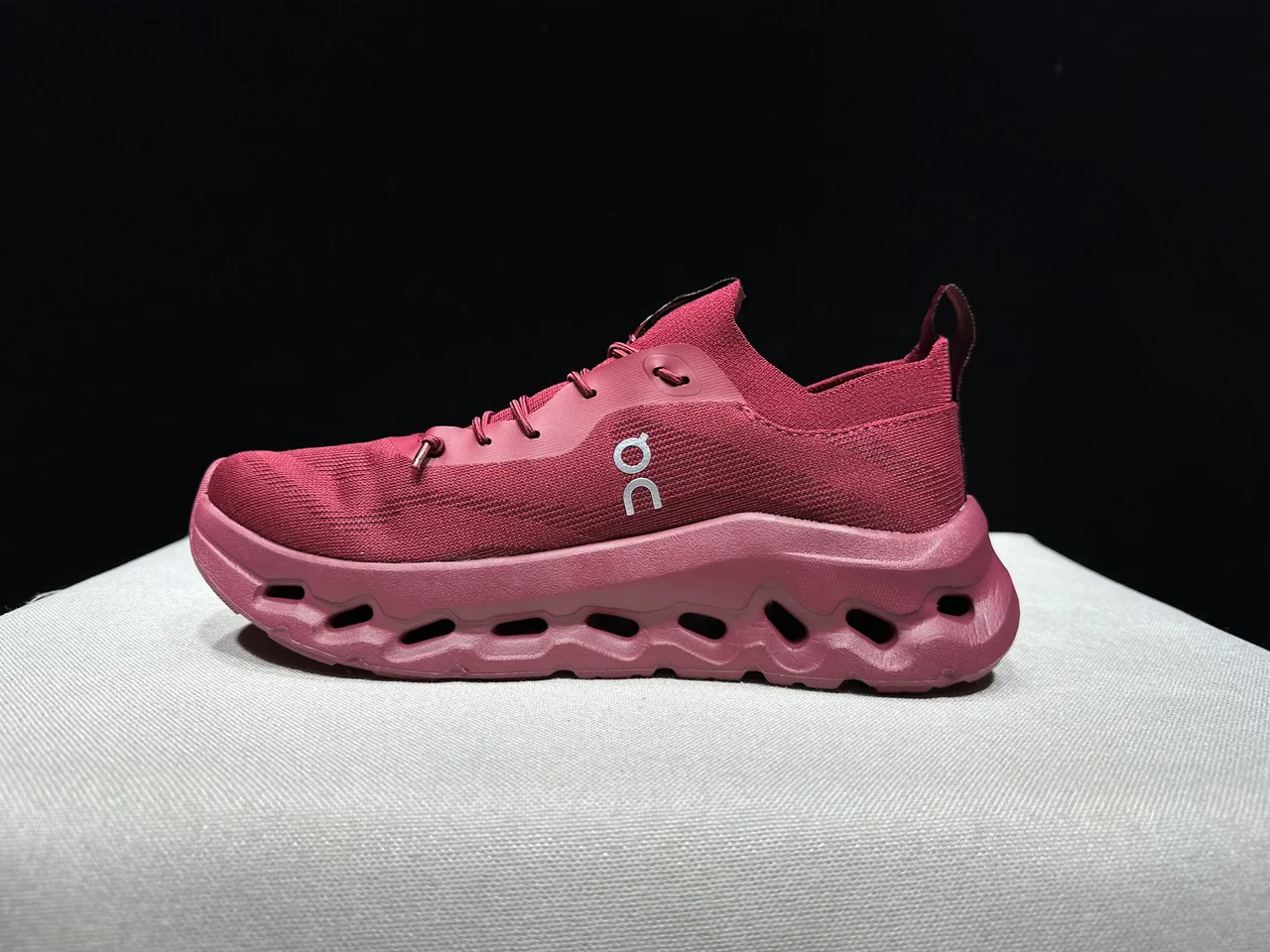 On Cloudmonster Maroon Knit Running Shoes 7
