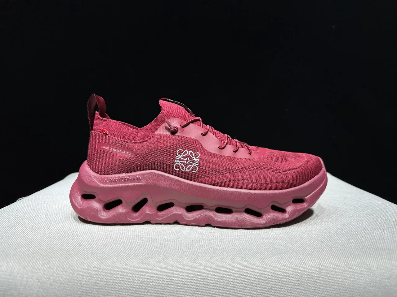 On Cloudmonster Maroon Knit Running Shoes 8