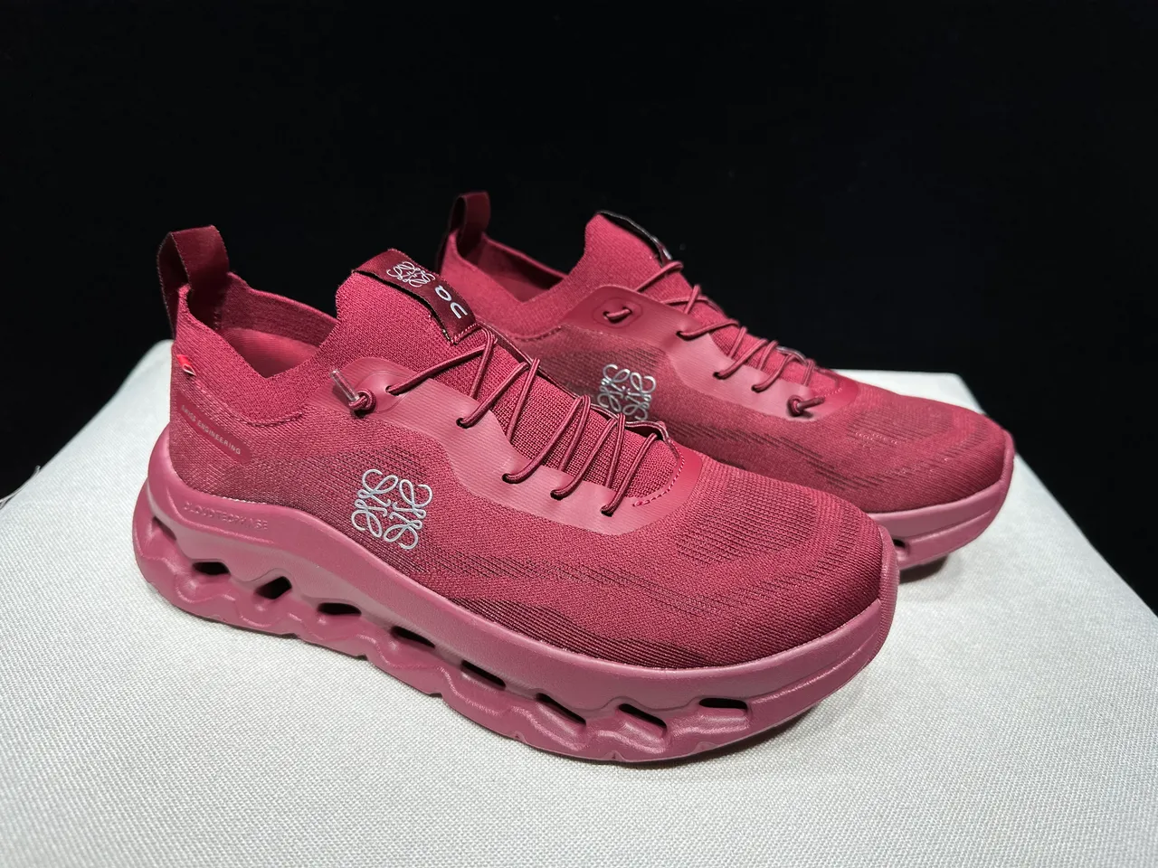 On Cloudmonster Maroon Knit Running Shoes 9