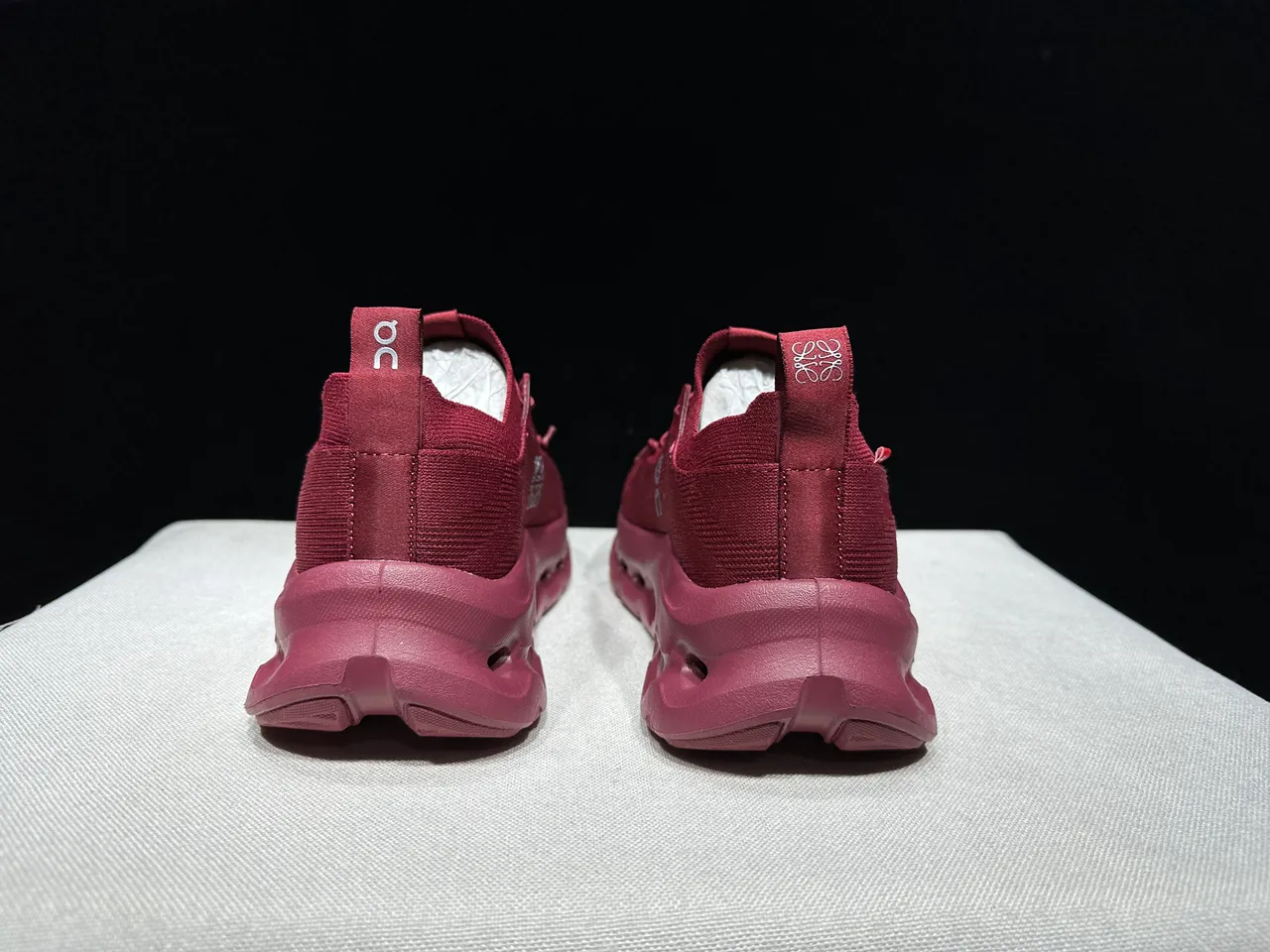 On Cloudmonster Maroon Knit Running Shoes 14