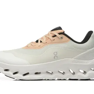 On Cloudmonster Off-White Peach Black zapatillas de correr