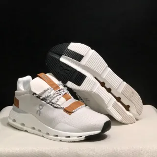 On Cloudmonster White Tan Black लाइफस्टाइल स्नीकर