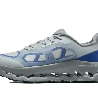 On Gray Blue Engineered Mesh Upper Open Hexagonal CloudTec Pods Running Shoes