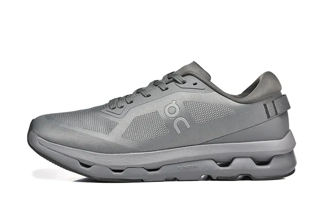 On Gray Monochromatic Engineered Mesh Upper Sneakers 4