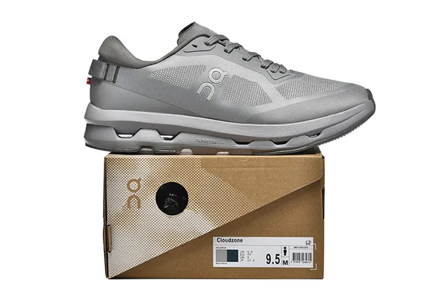 On Gray Monochromatic Engineered Mesh Upper Sneakers 5