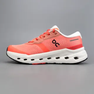 On Orange White Engineered Mesh Upper Open Hexagonal CloudTec Pods Running Shoes