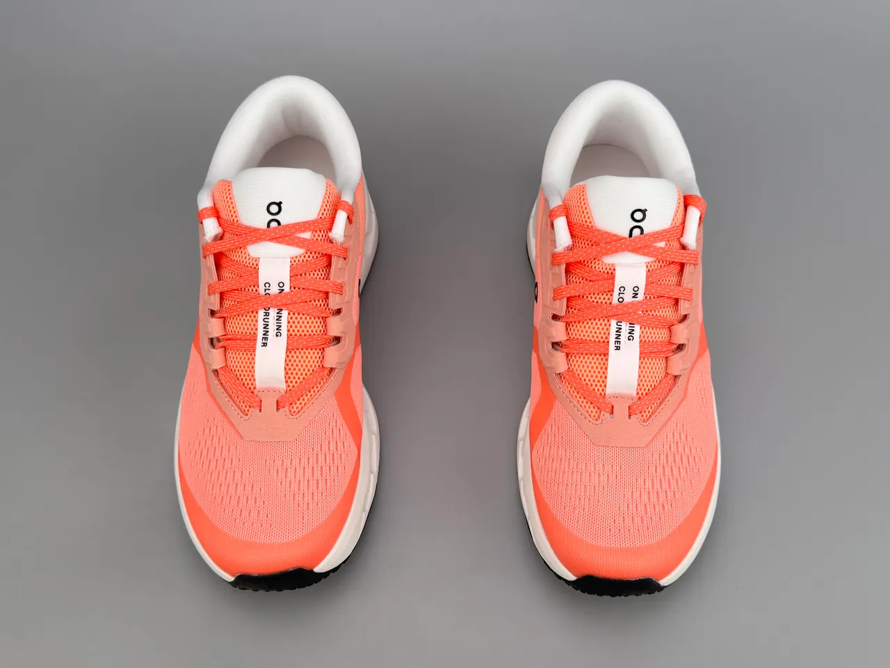 On Orange White Engineered Mesh Upper Open Hexagonal CloudTec Pods Running Shoes 7