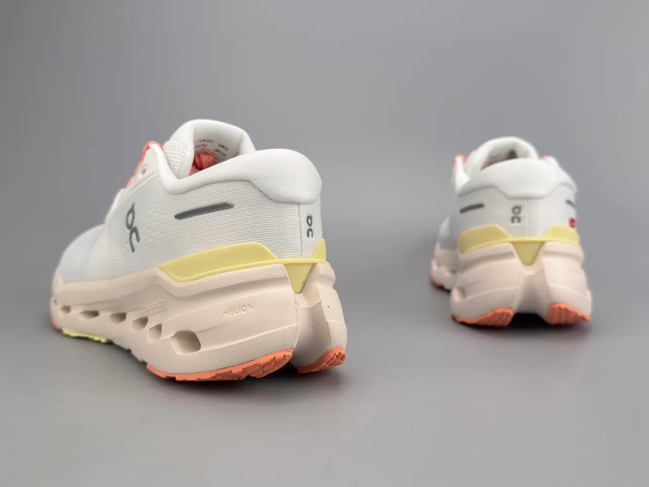 On Running Shoe White Coral Yellow Running Shoes 6
