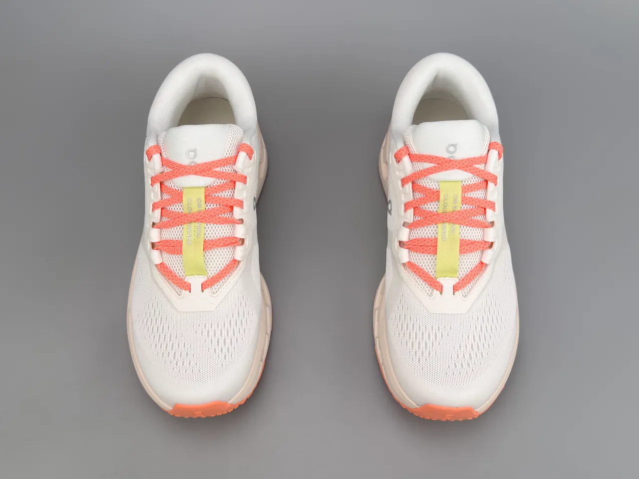On Running Shoe White Coral Yellow Running Shoes 9