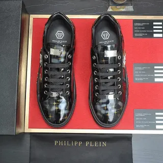Philipp Plein 黑色和金色星印花生活方式运动鞋