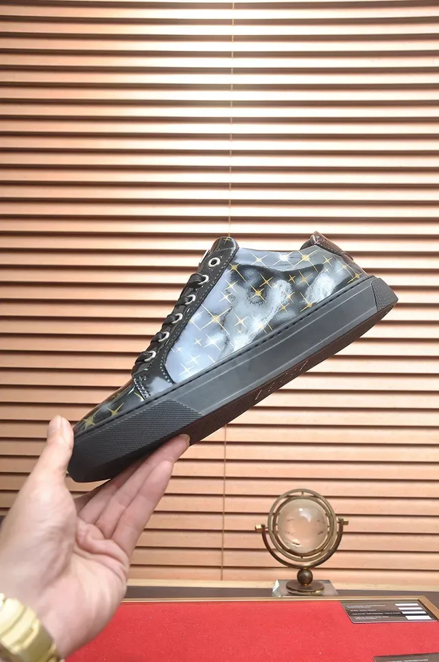 Philipp Plein Sneakers Lifestyle Noir et Or à Imprimer Étoiles 5