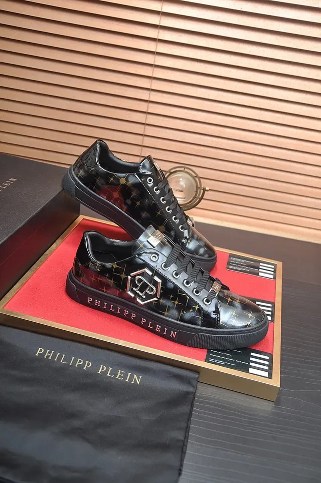 Philipp Plein Sneakers Lifestyle Noir et Or à Imprimer Étoiles 6