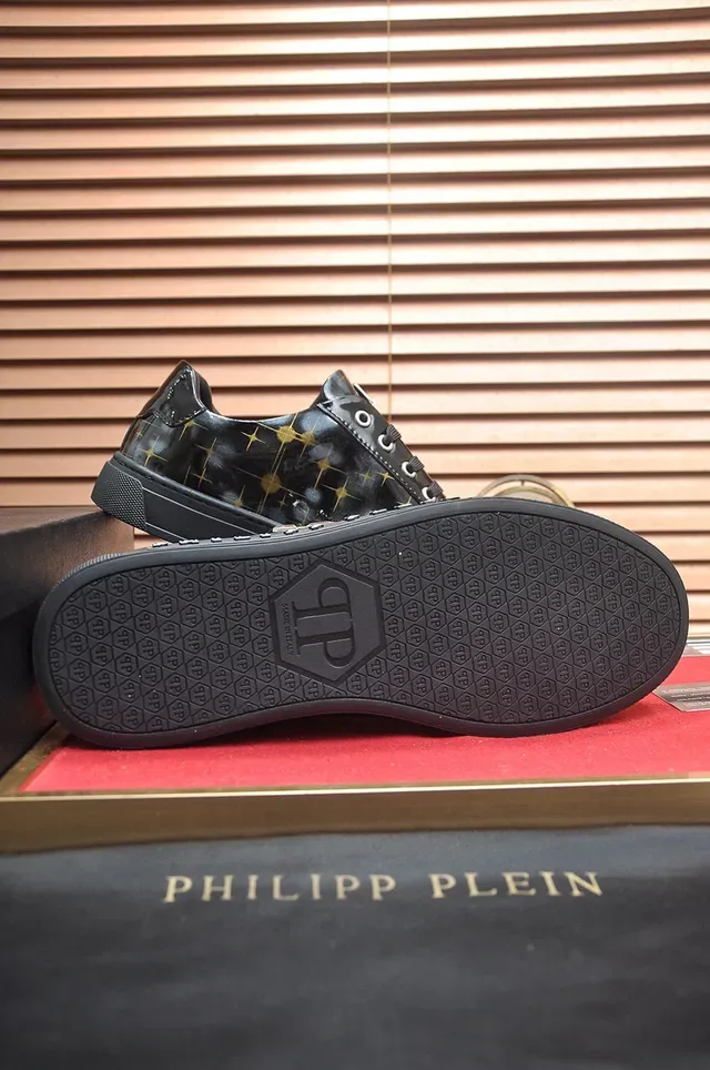 Philipp Plein Sneakers Lifestyle Noir et Or à Imprimer Étoiles 7