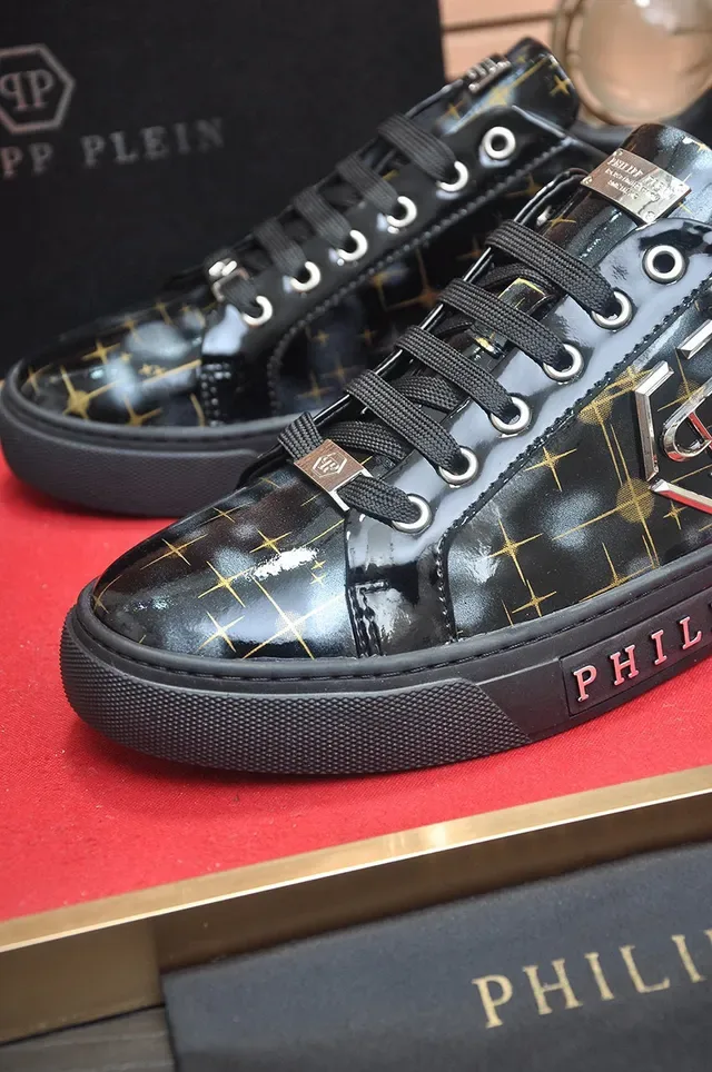 Philipp Plein Sneakers Lifestyle Noir et Or à Imprimer Étoiles 8