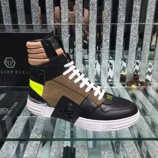 Philipp Plein 黑色棕色 High-Top Multi-Panel Lifestyle Sneakers