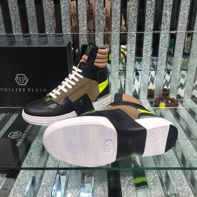 Philipp Plein Black Brown High-Top Multi-Panel Lifestyle Sneakers 2