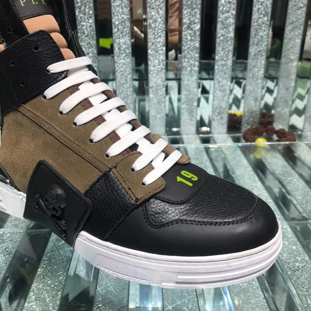 Philipp Plein Black Brown High-Top Multi-Panel Lifestyle Sneakers 6