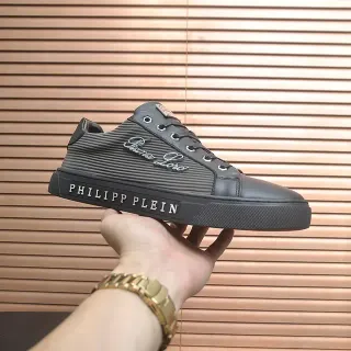 Philipp Plein काला रिब्ड मिडसोल लाइफस्टाइल स्नीकर