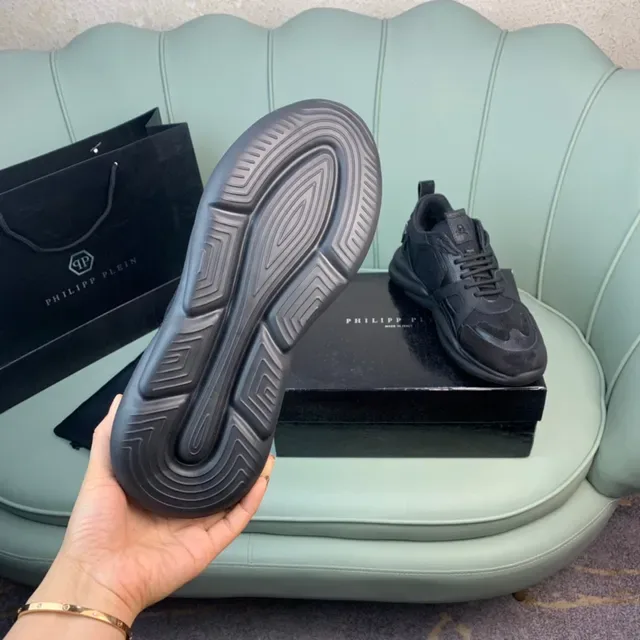 Philipp Plein Black Sole Mixed-Material Upper Chunky Sneakers 2