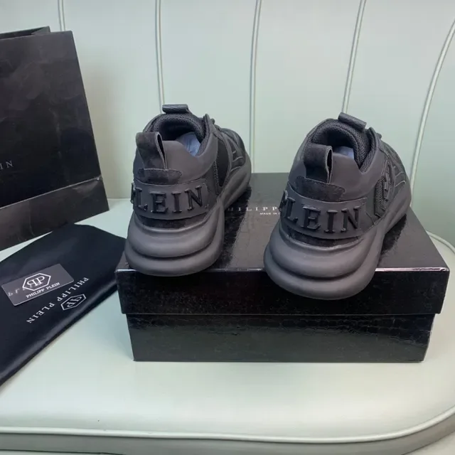 Philipp Plein Black Sole Mixed-Material Upper Chunky Sneakers 6