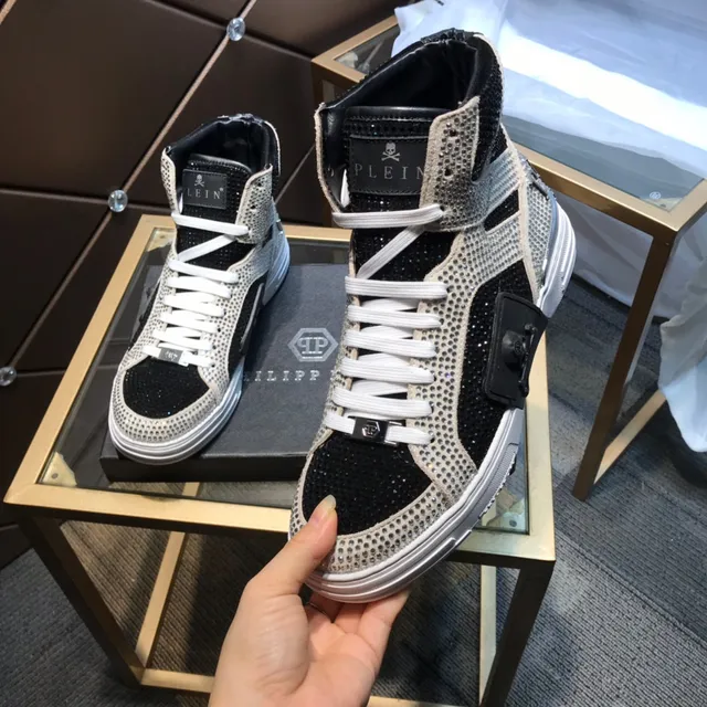 Philipp Plein sneakers lifestyle noires et blanches ornées de cristaux 3