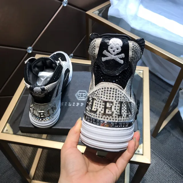 Philipp Plein sneakers lifestyle noires et blanches ornées de cristaux 6