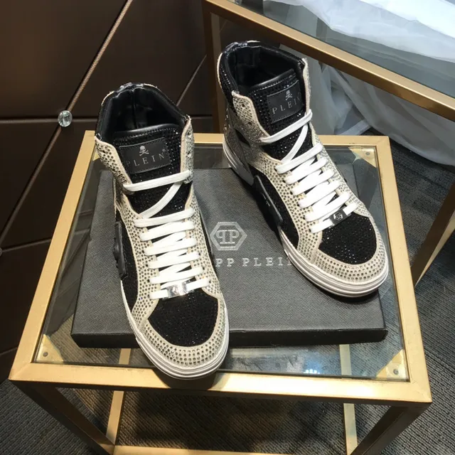 Philipp Plein sneakers lifestyle noires et blanches ornées de cristaux 7