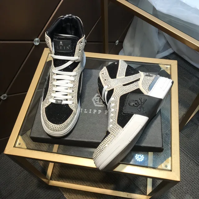 Philipp Plein sneakers lifestyle noires et blanches ornées de cristaux 8
