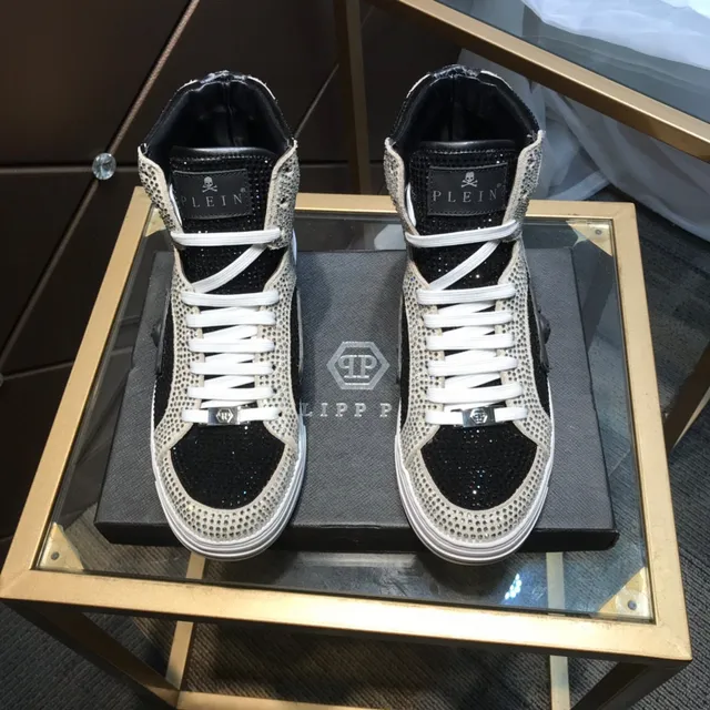 Philipp Plein sneakers lifestyle noires et blanches ornées de cristaux 9