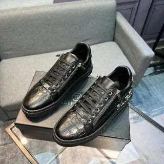 Philipp Plein Croc-Embossed Leather Zipper Lifestyle Sneakers