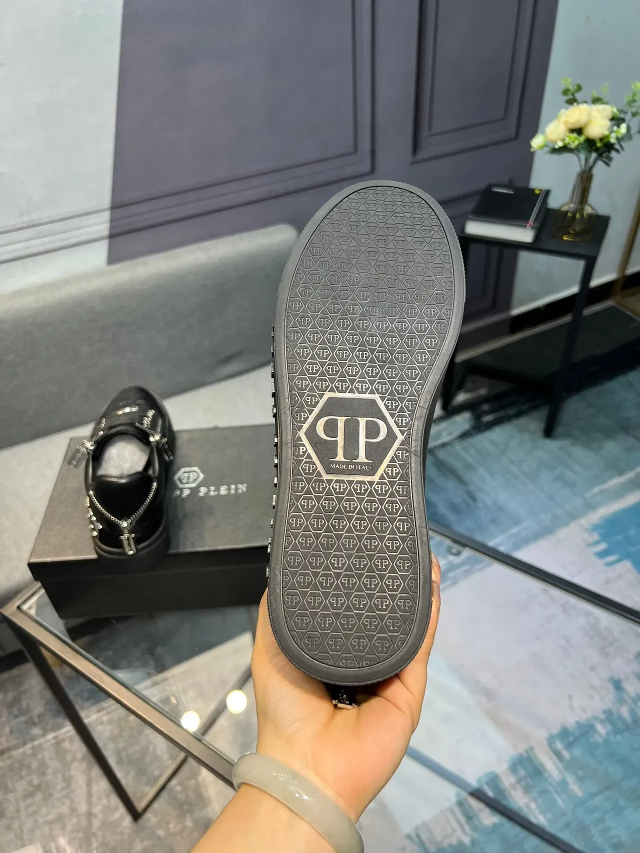 Philipp Plein Sneakers Lifestyle en cuir embossé crocodile avec fermeture éclair 6
