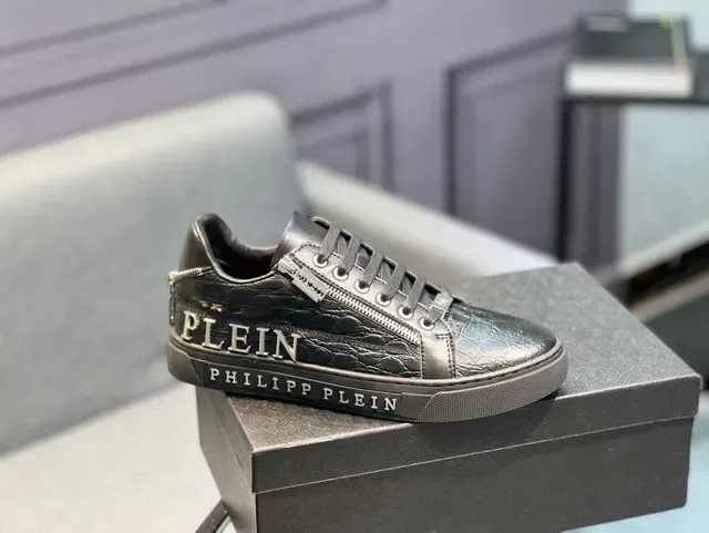 Philipp Plein Sneakers Lifestyle en cuir embossé crocodile avec fermeture éclair 9