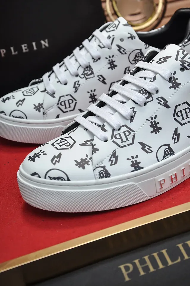 Philipp Plein Sneakers Lifestyle Impression Graphique Blanc 3