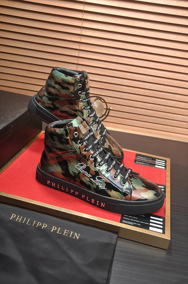 Philipp Plein Chaussure Lifestyle Hautes Multicolore Noir Brillant Camo Supérieur Chaussures Lifestyle 5