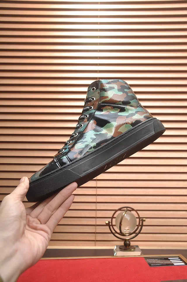 Philipp Plein Chaussure Lifestyle Hautes Multicolore Noir Brillant Camo Supérieur Chaussures Lifestyle 6